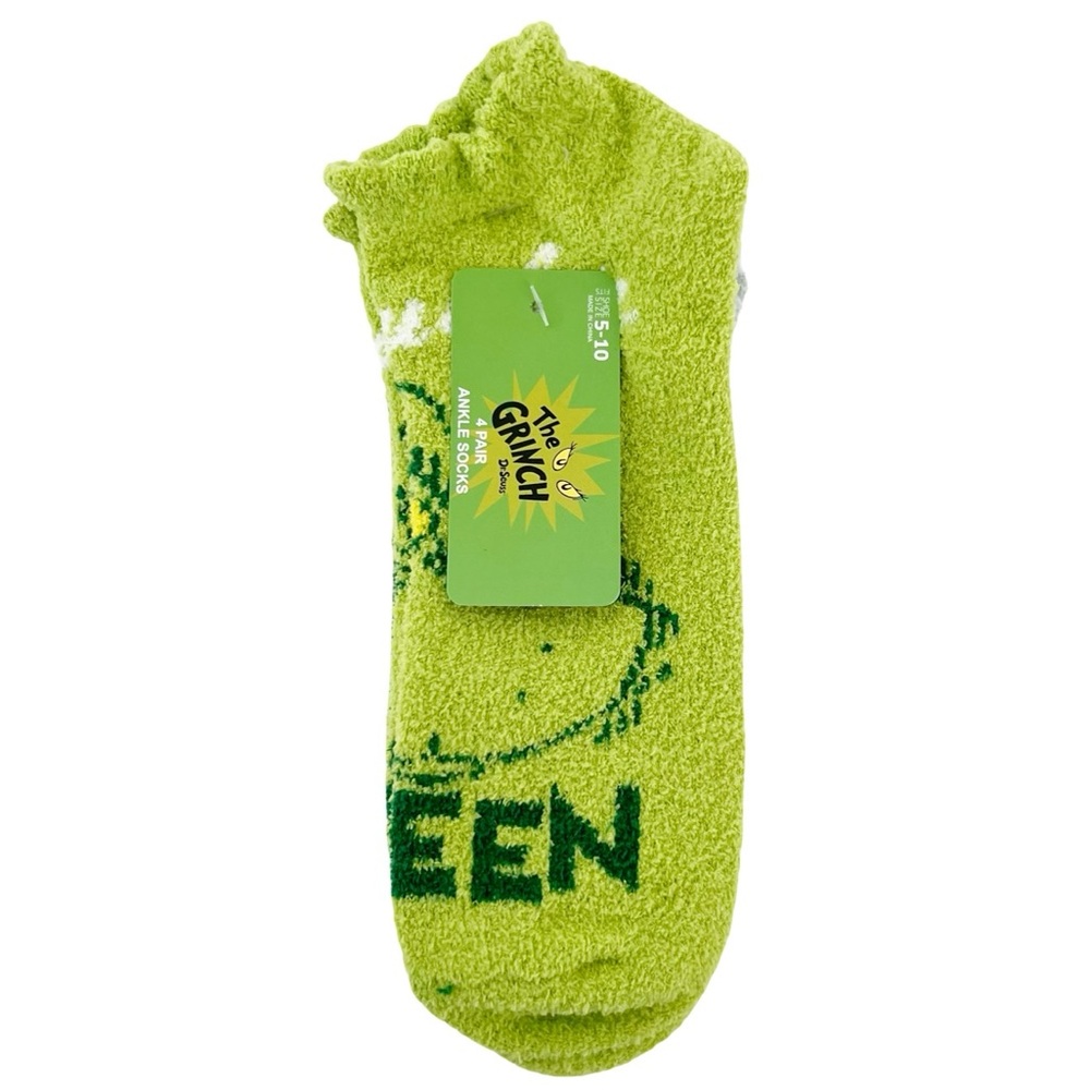Dr. Seuss The Grinch Ankle Soft Socks 4 Pair NIP